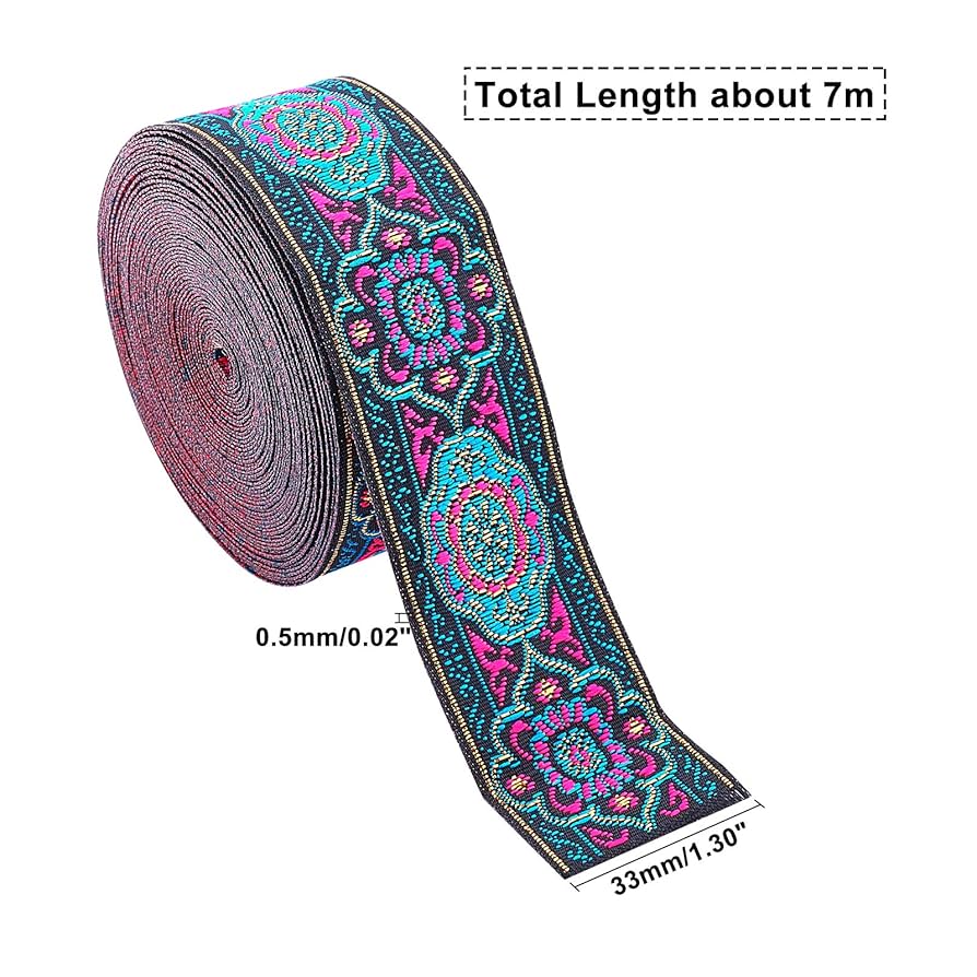 Amazon.com: PH PandaHall 7 Yard Vintage Jacquard Ribbon 1 1